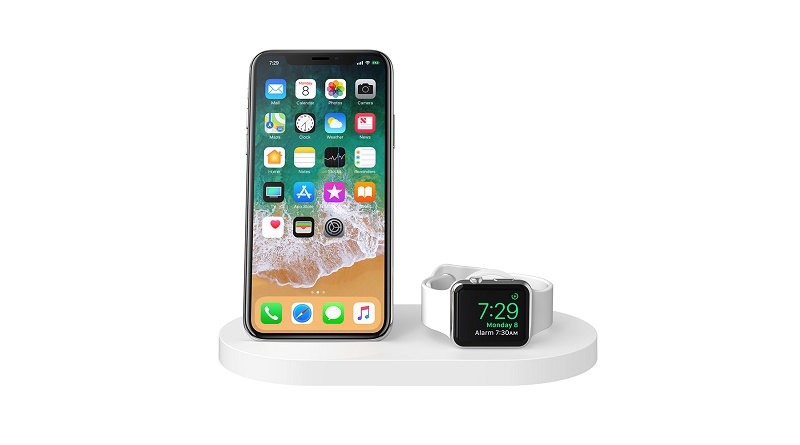 BOOST UP Wireless Charging Dock for iPhone + Apple Watch + USB-A port ; White